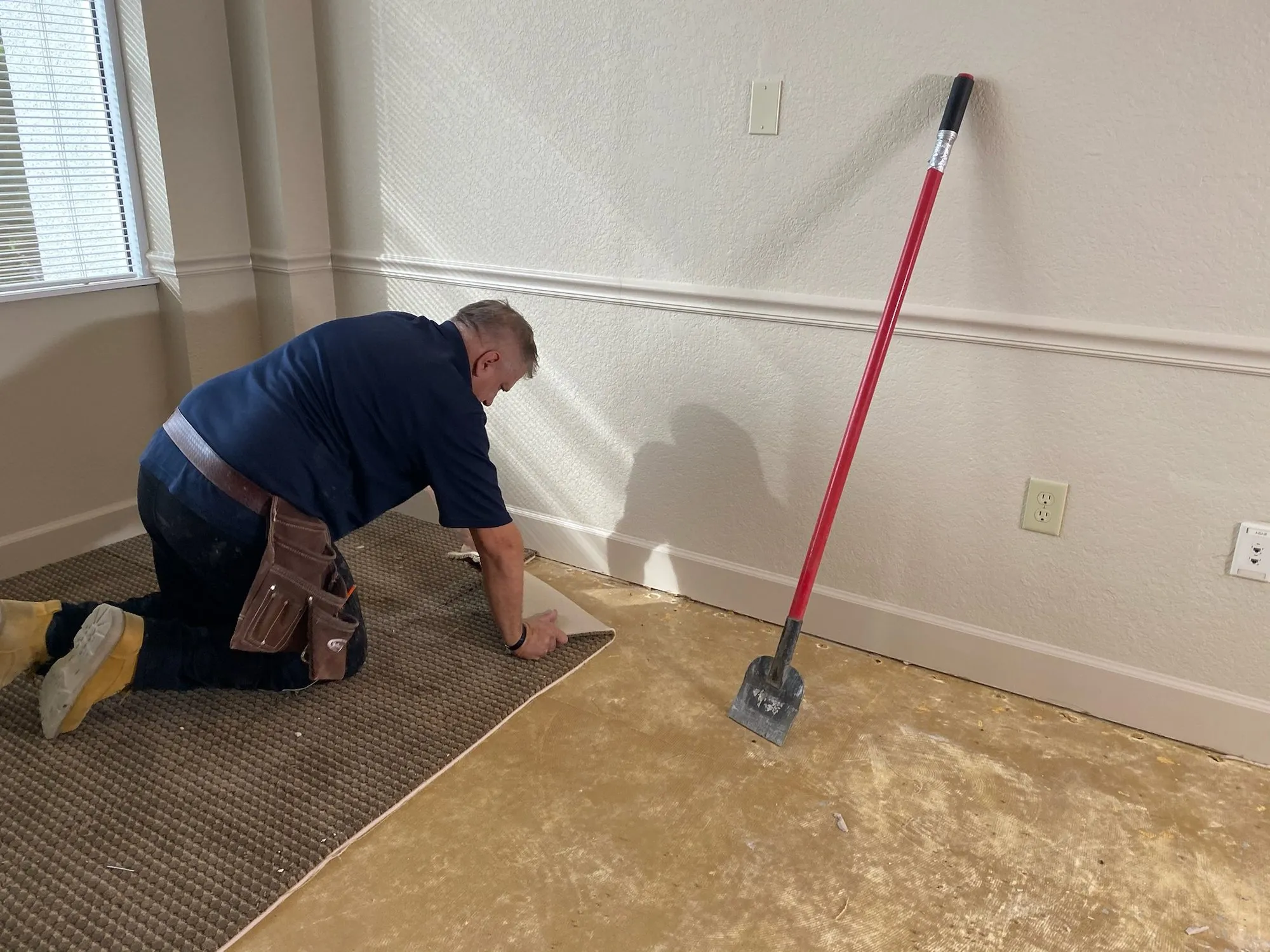 Pulling the old carpet