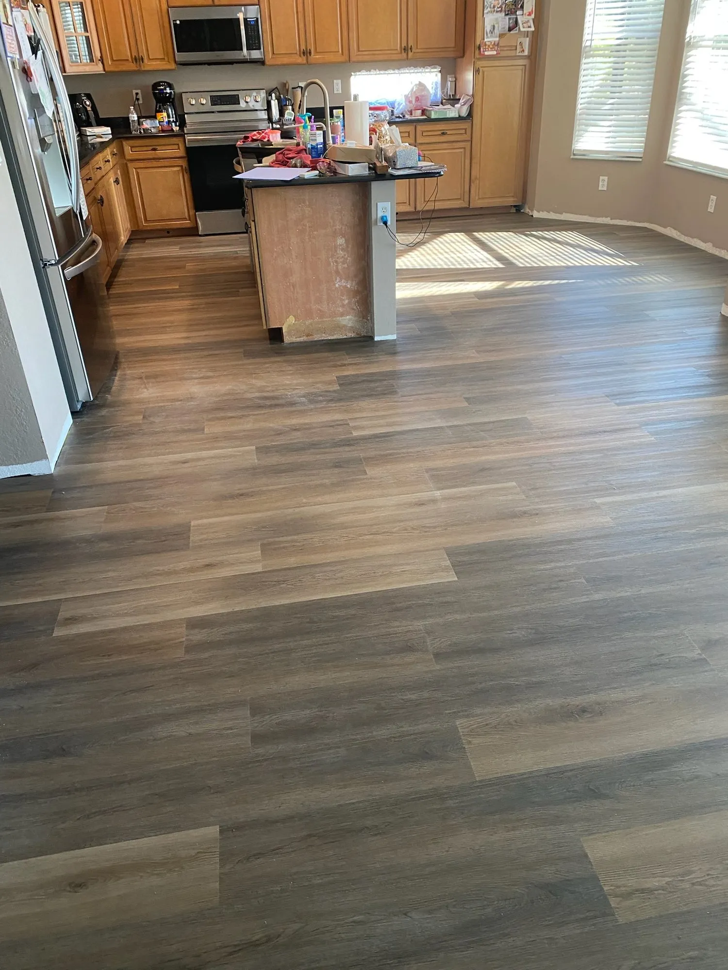 Kitchen and family room