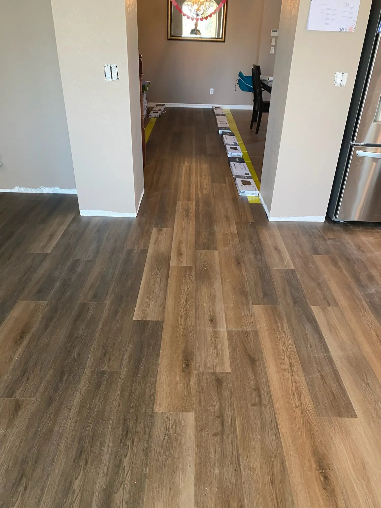 Kitchen and family room