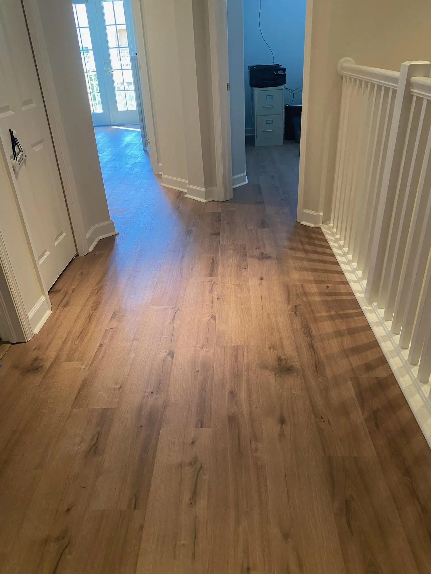 Upstairs floors and a matching staircase