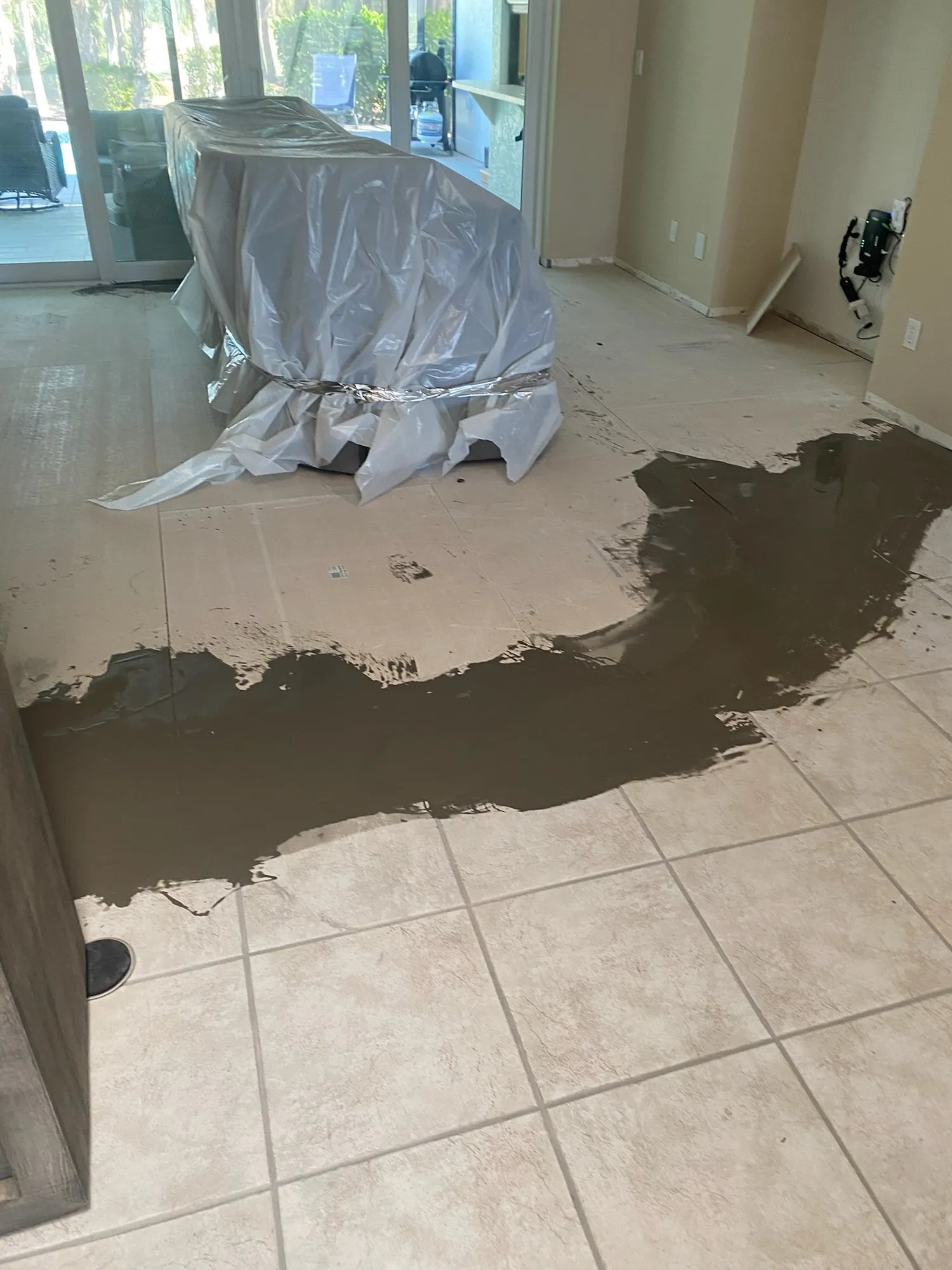 Low spots filled through the living area