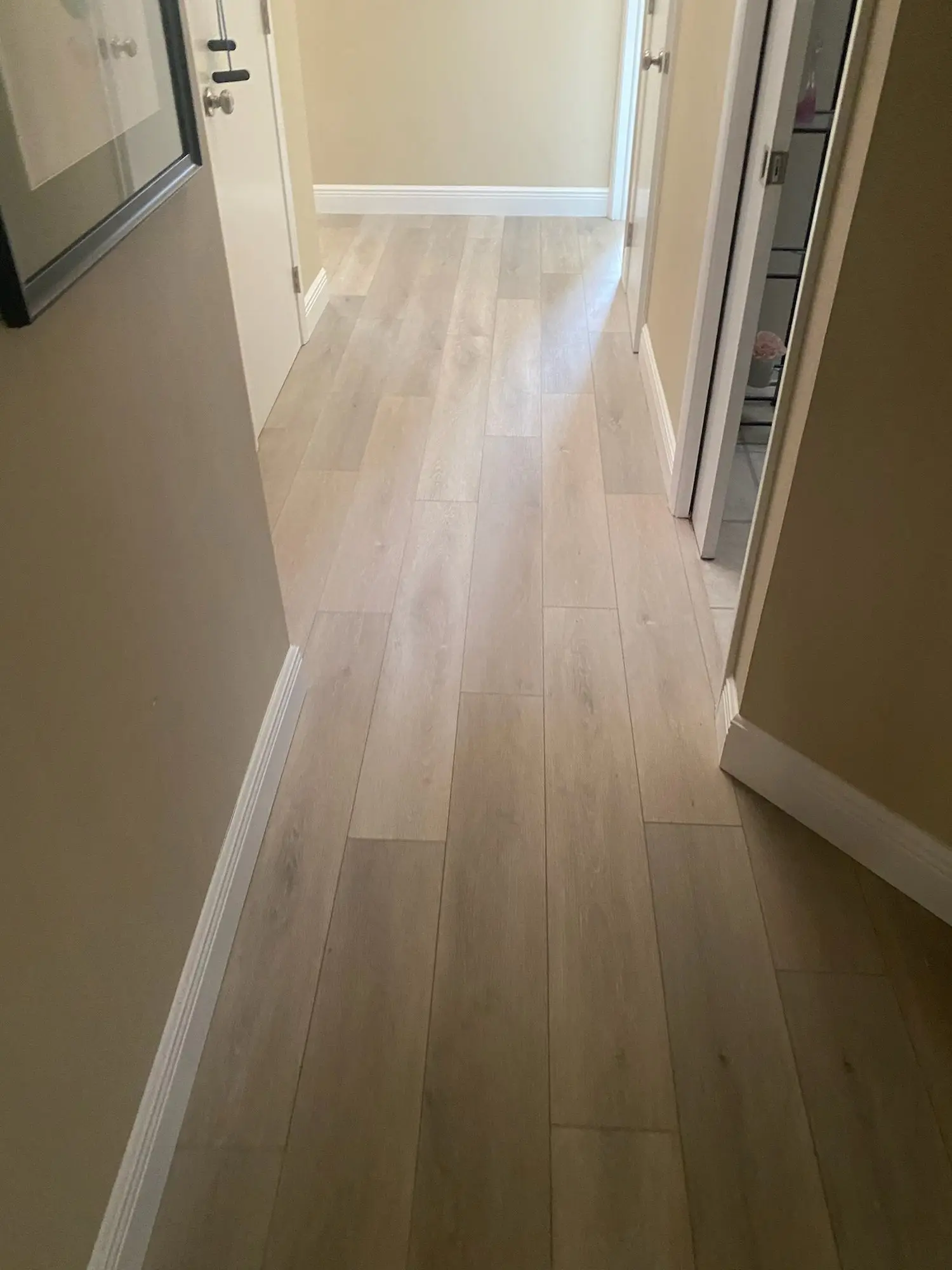 Carpet and tile out, one floor in