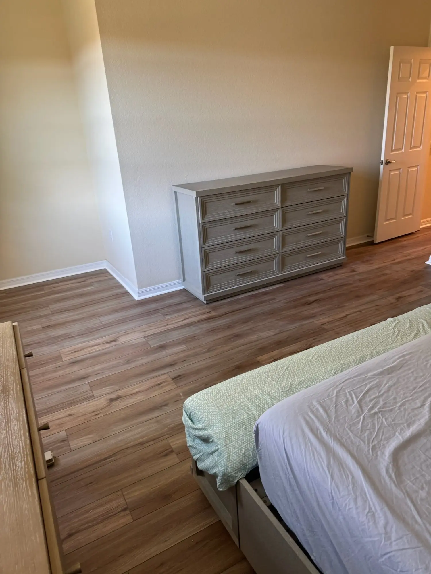 Warm brown plank across the second floor